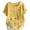 Yellow, variant on Ichuanyi Women's Summer Casual Linen Shirt Round Neck Printing T-Shirt Loose Short Sleeve Blouse Basic Tops