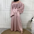 thumbnail image 4 of Maxi Vestido De Mujer Musulmana Vestido maxi árabe para mujer Dubai Turquía Musulmane Satén Hijab Vestido Robe (Rosa L) Cgtredaw para Mujer Rosa T S, 4 of 6