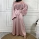 thumbnail image 4 of Maxi Vestido De Mujer Musulmana Maxi vestido de mujer árabe Dubai Turquía Musulmane Satén Hijab Vestido Bata (Rosa XXL) Kuymtek para Mujer Rosa T L, 4 of 6