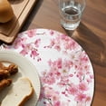 thumbnail image 3 of Spring Peach Flowers Round 13 Inch Placemats Set of 8, Pink Botanical Floral Leaves Branch HeatResistant Non Slip Place Mats for Dining Table, Wipeable Braided Kitchen Table Mats for Housewarming, 3 of 9