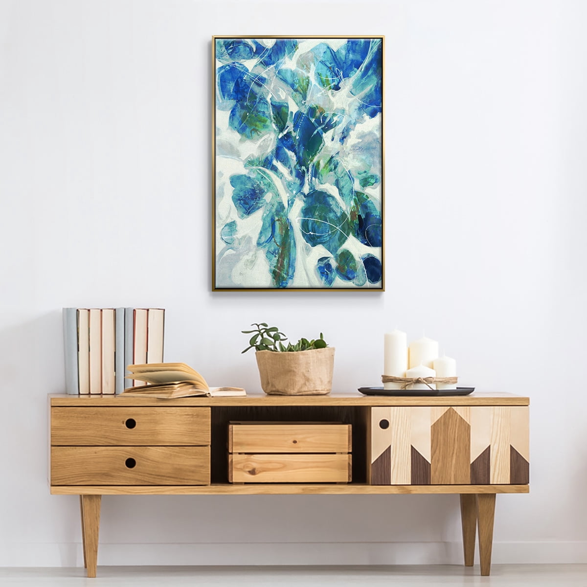 Winding Road Framed Premium Gallery Wrapped Canvas - Ready to Hang - 27 x 41 - Gold Floating Frame