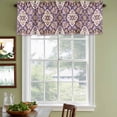 thumbnail image 4 of Purple Boho Valances for Windows, Decorative Rod Pocket Window Valance Curtains, Ethnic Southwest Country Flowers Motifs Short Curtain Drapes for Kitchen/Bathroom/Living Room, 2 Panels, 42" W x 12" L, 4 of 8