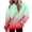 Green, variant on QTBIUQ Women Fall and Winter Gradient Print Hooded Sweatshirt Long Top Long Sleeved Pocket Light Blue