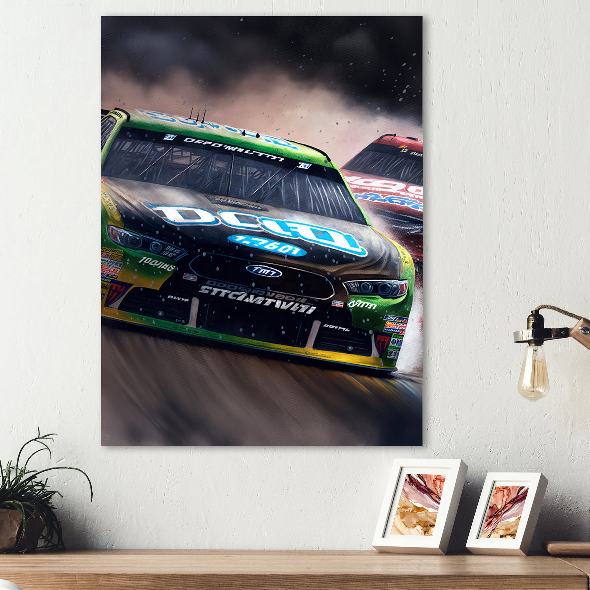 Designart Stock Car Racing Last Lap IX Canvas Wall Art