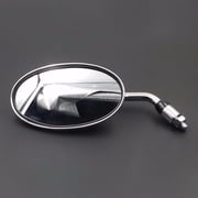 10mm Clockwise Big Oval Side Rear view Rearview Mirror Motorcycle Street Bike Cruiser Chopper Bobber Nake Bike CB VN VT