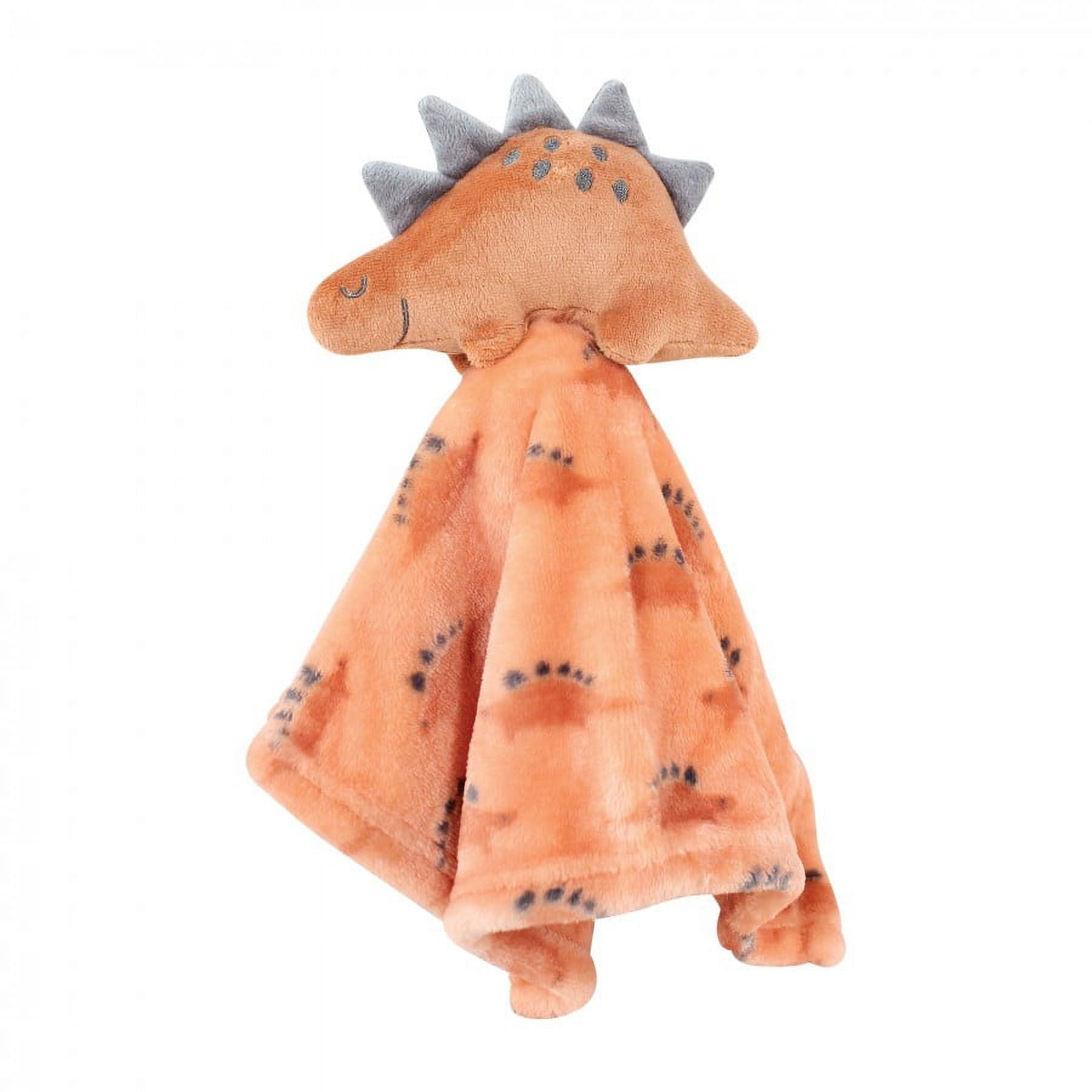 Hudson Baby Infant Boy Animal Face Security Blanket, Dino, One Size