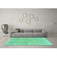 thumbnail image 3 of Ahgly Company Machine Washable Indoor Round Abstract Turquoise Blue Modern Area Rugs, 4' Round, 3 of 4
