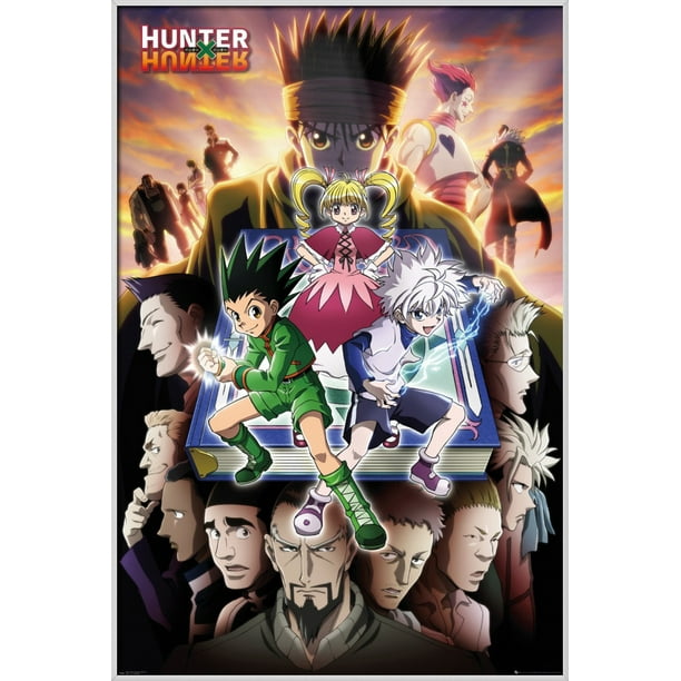 Hunter X Hunter Framed Manga Tv Show Poster Book Key Art Cast 24 X 36 Shiny White Aluminum Frame Walmart Com Walmart Com
