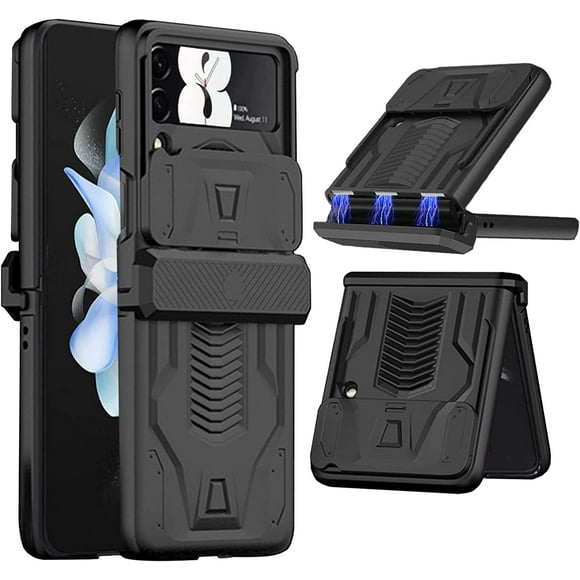 Compatible Samsung Z Flip 4 Case, Galaxy Z Flip 4 Case with Hinge Protection, Slide Camera Lens Cover
