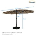 thumbnail image 5 of Clihome  15 Ft Outdoor Rectangular Crank Market Umbrella with Base Tan, 5 of 5