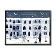 thumbnail image 2 of Stupell Industries Happy Hanukkah Winter City Scene Holiday Painting White Framed Art Print Wall Art, 2 of 5