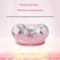thumbnail image 3 of Electric Facial Cleansing Brush and Roller Massager, 2-in-1 Silicone Face Scrubber for Deep Cleaning and Skin Care, Portable Beauty Tool, USB Rechargeable, 3 of 8