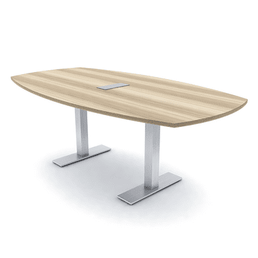 7 Ft Arc Boat Conference Table Metal T-Bases Data And Electrical Unit