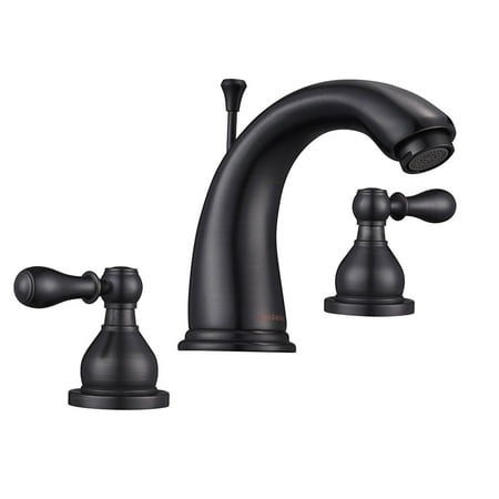 Aquaterior® Retro 3 Hole Bathroom Faucet Taps for Undermounted Sink w/Drain ORB