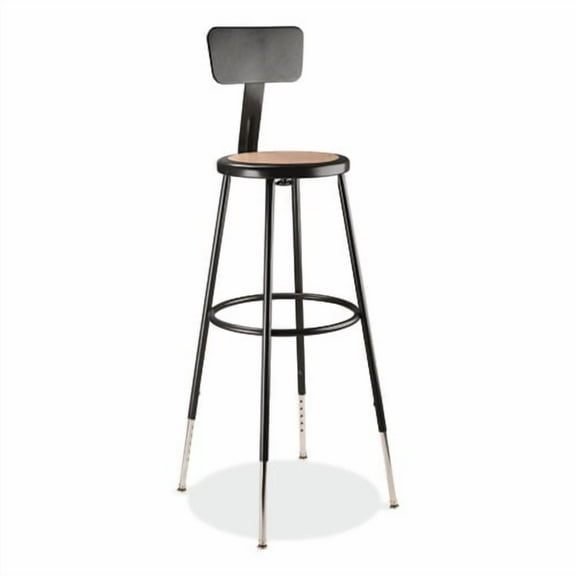 6200 Series 32"-39" Height Adjustable Heavy Duty Stool With Backrest, Supports Up to 500 lb, Brown S | Bundle of 2