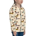 thumbnail image 5 of Naloa Dachshund Dog Teenage Zipper Hoodie, Long Sleeve Zip Up Hoodies Casual Jackets Tops for 7-12 Years-Small, 5 of 6