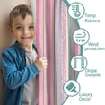 thumbnail image 3 of Blackout Kids Curtains,Pink and Green Striped Pattern Childrens Insulated Curtains Set Of 2,Bedroom Essentials,Toddler Room Decor 42x54in(106x137cm), 3 of 5