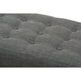 thumbnail image 6 of Baxton Studio Elia Mid-Century Modern Walnut Wood Dark Grey Fabric Button-Tufted Bench, 6 of 7