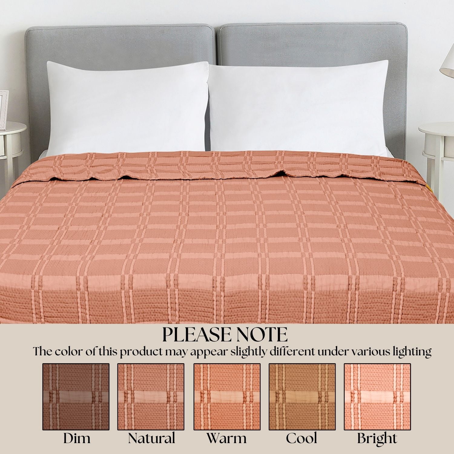 Mainstays Cloud Matelasse Quilt, Terracotta, King
