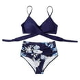 thumbnail image 2 of Goth Accessories Women Cross High Waisted String Floral Printed 2 Piece Bathing Suit Bkini, 2 of 6