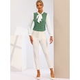 thumbnail image 4 of Blusa A Cuadros De Manga Larga Con Cuello De Pajarita Para Mujer Verde Claro S, 4 of 5