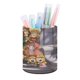 thumbnail image 1 of The Loud House-theme Cylinder Pen Holder Pencil Organizer with Flannel Lining PVC Leather Material Cardboard Base for study work 10*8CM, 1 of 6