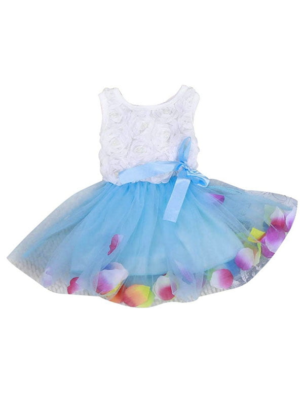 Wenchoice Little Girls Blue White Cotton Tulle Cheongsam Dress 24M-8 