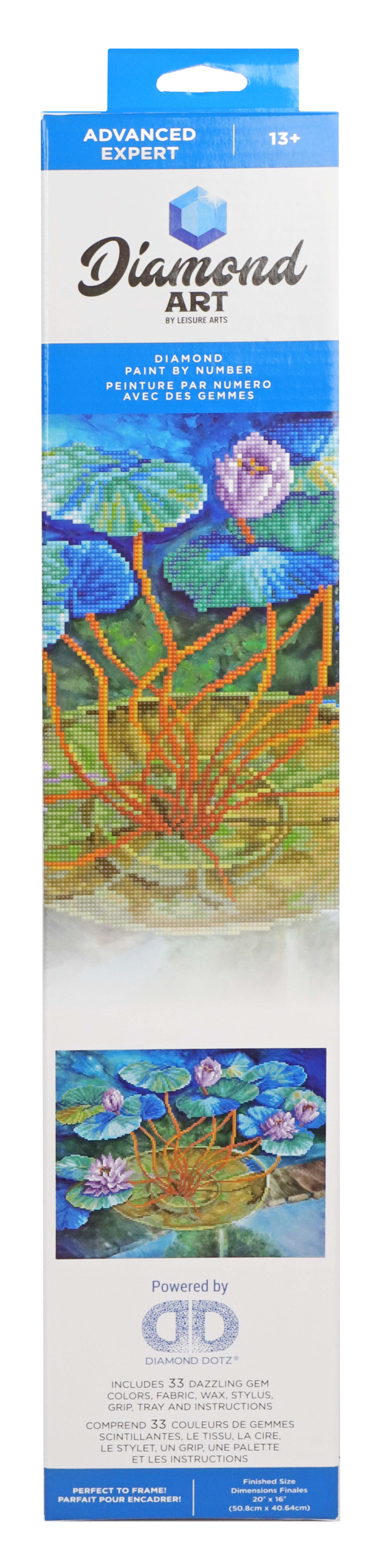 Diamond Art By Leisure Arts Diamond Painting Kits For Adults 16"X20" Advanced Water Lilies, Full Drill, Art Kits, Dimond Art, For Adults, Kit