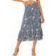 thumbnail image 1 of Falmidi fluicon dobladillo con volantes escalonados y cintuelástiestampapamujer Polvoriento Azul Floral L, 1 of 5