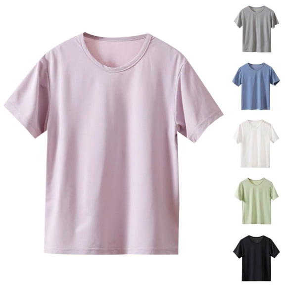 Bxsruta Boys & Girls Breathable Mesh Short Sleeve T-Shirt for Everyday Casual & Play, Comfort Fit Poly-Cotton Blend Top for Toddler to Teen