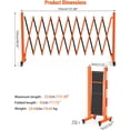 thumbnail image 2 of Huisuilinss Expandable Garden Fence Portable Barricade Gate with Casters,Adjustable Flexible Fence Mobile Barricade Safety Barrier Safety Barricade Movable Fence For Industrial or Residential Use, 2 of 6