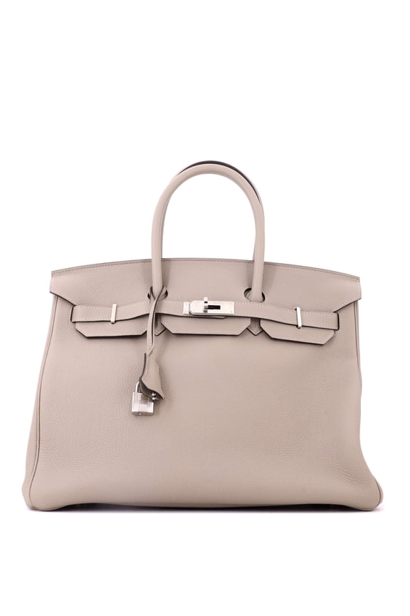 Pre-Owned Birkin Handbag Grey Togo with Palladium Hardware 35 By Rebag