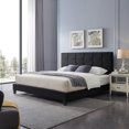 thumbnail image 2 of King-size Upholstered Platform Bed Frame with Contemporary Tufted Waffle Stitching, Easy Assembly, Black, 2 of 14