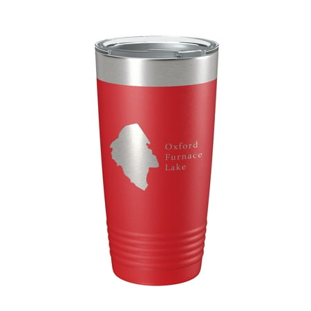 

Oxford Furnace Lake Map Tumbler Travel Mug Insulated Laser Engraved Coffee Cup New Jersey 20 oz Red