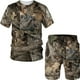 thumbnail image 2 of Conjunto de camiseta de caza con estampado 3D de camuflaje de jabalí, chándal elegante de cuello redondo para hombre, jersey de gran tamaño y pantalones cortos de playa, 2 of 4