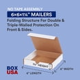 thumbnail image 2 of BOX USA Small Shipping Boxes 6"L x 6"W x 1.25"H, 50-Pack | Cardboard Box Crush-Proof Carton for Mailing, Storing, Package, Gifts, Crafts, Business or Home, White, 2 of 6