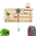 thumbnail image 1 of Floating Shelves Wooden Storage Rack Trapezoid Shape Wall Shelf Wood Organize Shelf Home Orname, 1 of 7