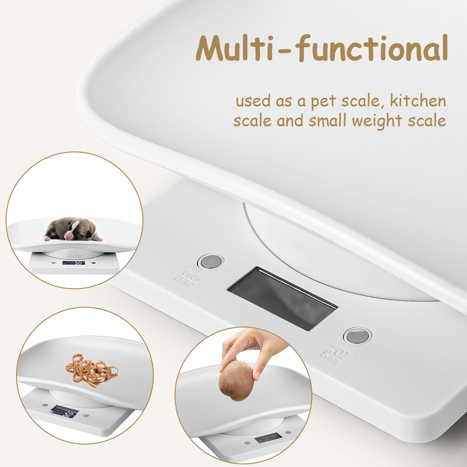 Scale for Pet, Small Pet Scale, Puppy Scales for Weighing, Puppy Whelping Scale, Dog Cat Scale, Portable Newborn Pet Scale for Small Animals, Baby Kittens Weight Scale, Max 33lb11.4 inch