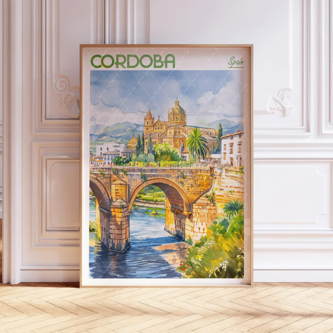 Cordoba Spain Pastel Travel Art Unframed Paper Print