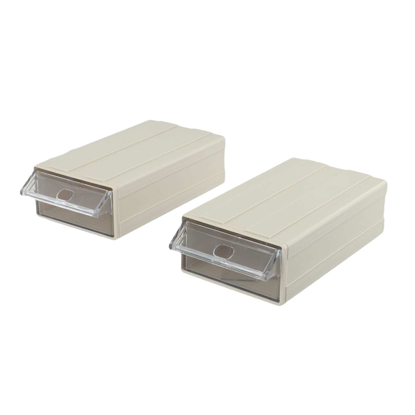 Hardware Tool Storage Box Stackable Plastic Screw Nail Beads Storage Container Component Drawer Toolbox Organizer 2Pcs Grey Smile Home