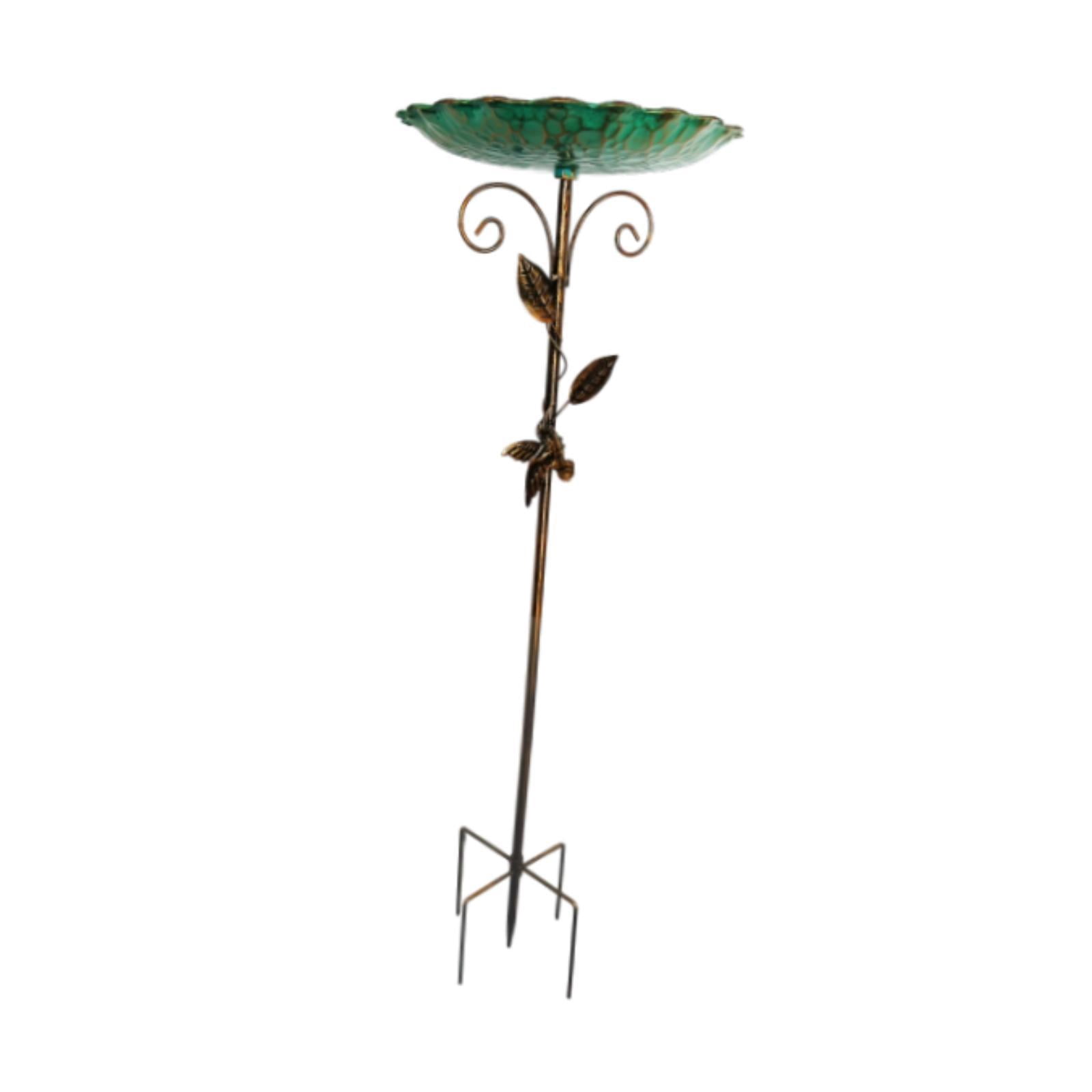 Miulika Bird Bath for Outdoor Weather Resistant Iron Birdfeeder for Lawn Garden Yard