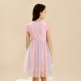 thumbnail image 4 of PatPat Girls Dresses Princess Heart Rainbow Party Dress Round Neck Tulle Dress Size 4-12, 4 of 6