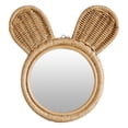 thumbnail image 2 of Handmade Natural Rattan Innovative Makeup Mirror Cute  Ears Mirror Rising Bathroom Wall Hanging Mirror Home Decoration, 2 of 6