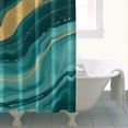 thumbnail image 4 of Teal Gold Marble Pattern Shower Curtain 84"x72" ,Bathroom Decorative Shower Curtains Set with 12 Hooks,Modern Waterproof Washable Shower Curtain, 4 of 6