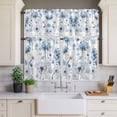 thumbnail image 4 of 3 Piece Kitchen Curtains and Valances Set Blue Spring Floral Cafe Curtains 36 Inch Length Farmhouse Summer Botanical Valance & Tier Curtain for Living Room Bedroom Small Window 54"x18"+27"x36"*2, 4 of 6
