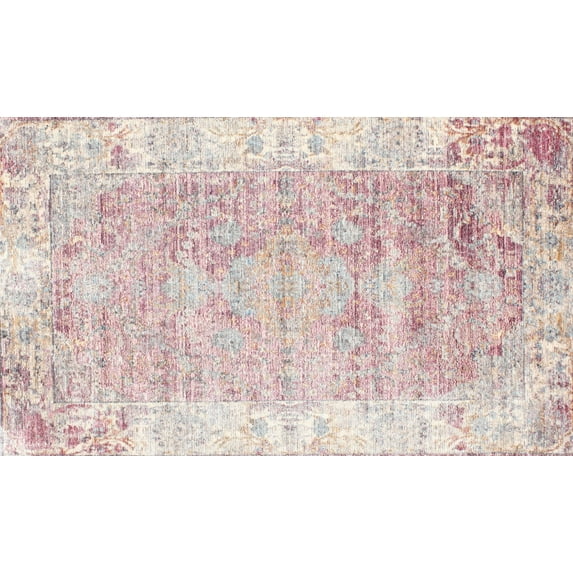 Ahgly Company Indoor Rectangle Traditional Pink Persian Area Rugs, 6' x 9'