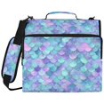 thumbnail image 2 of Zipper Binder with Shoulder Strap 2 inch 3 Ring Waterproof File Folder Organizer Bag 500 Sheet Glittering Mermaid Scales, 2 of 8