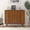 A-Walnut, variant on Accent Cabinet with Carving Lines, Modern Buffet Sideboard with Adjustable Shelves, Decorative Storage Cabinets for Bedroom Living Room Kitchen Office Entryway and Hallway, Walnut