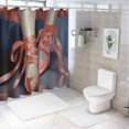 thumbnail image 7 of Creowell Ribbon Print Shower Curtain for Showers and Bathtubs, 100% Polyester Fiber Bathroom Decoration with Hooks 36x72, 7 of 7