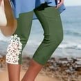thumbnail image 2 of ABATAB Womens Capris Legging Summer Stretchy Tight Workout Yoga Legging Lace Slimmer Casual Vacation Beach Crop Pants, 2 of 6